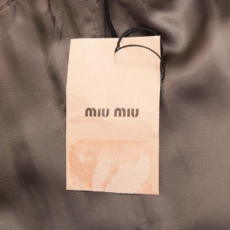 MIU MIU 2017 yellow faux shaggy fur grey wool XL buttons coat IT38 XS im Angebot 4