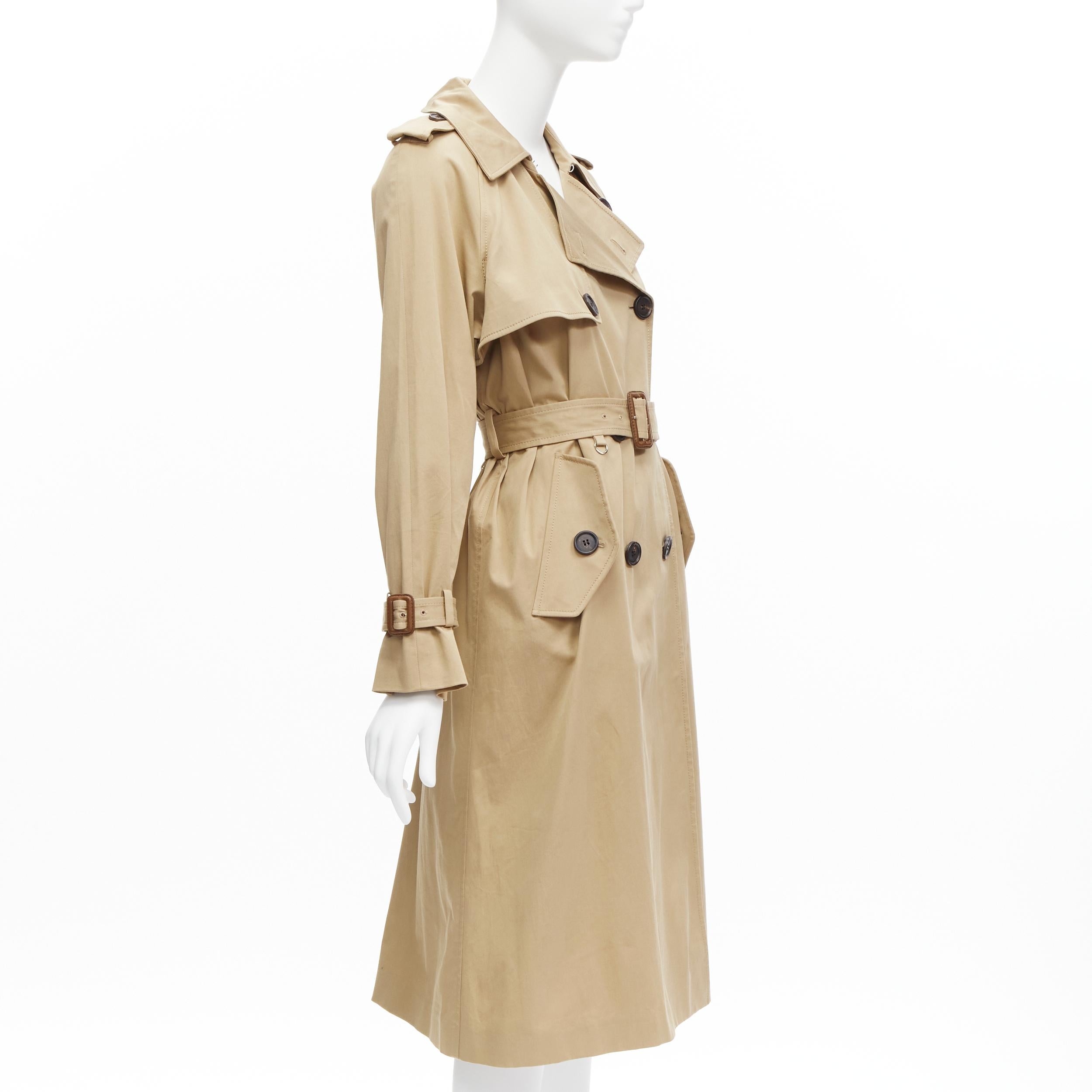 Women's MIU MIU 2018 cotton blend classic double breasted belted trench coat IT36 