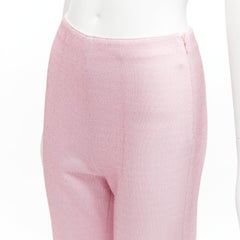 MIU MIU 2018 metallic pink lurex minimal high waisted flare pants IT38 XS
