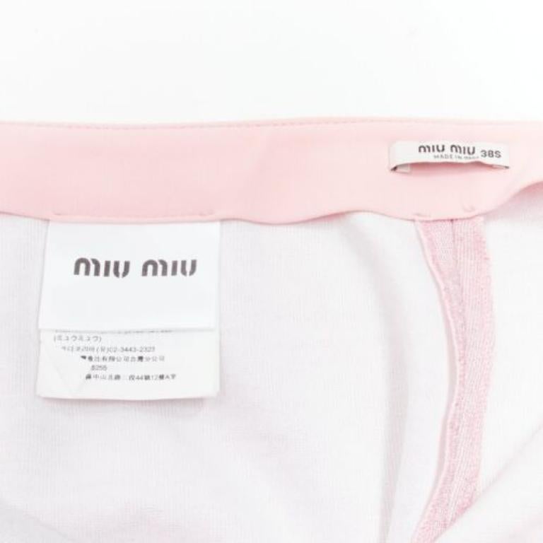 MIU MIU 2018 metallic pink lurex minimal high waisted flare pants IT38 XS 3