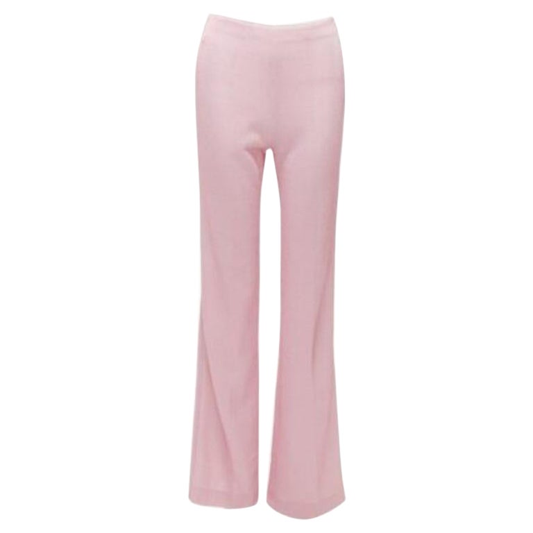 MIU MIU 2018 metallic pink lurex minimal high waisted flare pants IT38 XS