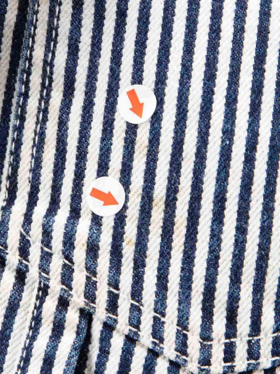 Miu Miu 2019 Navy Striped Shorts Size XXL In Good Condition For Sale In London, GB