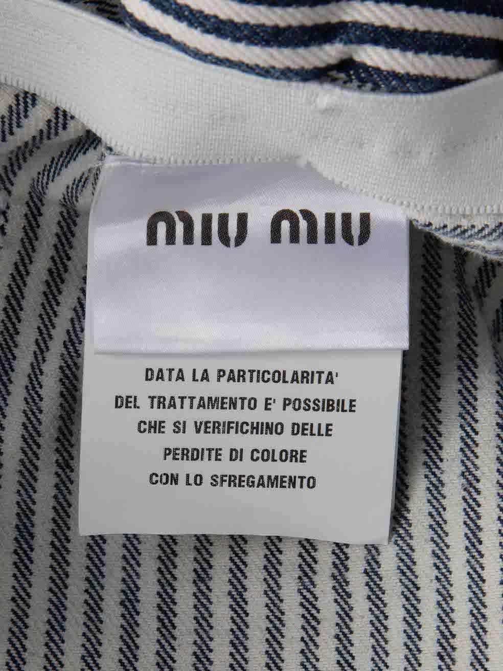 Miu Miu 2019 Navy Striped Shorts Size XXL For Sale 3