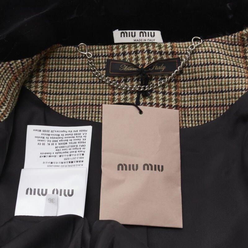 MIU MIU 2019 Runway virgin wool herringbone double breasted coat IT36 XS 5