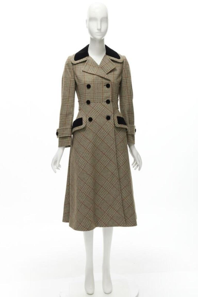 MIU MIU 2019 Runway virgin wool herringbone double breasted coat 