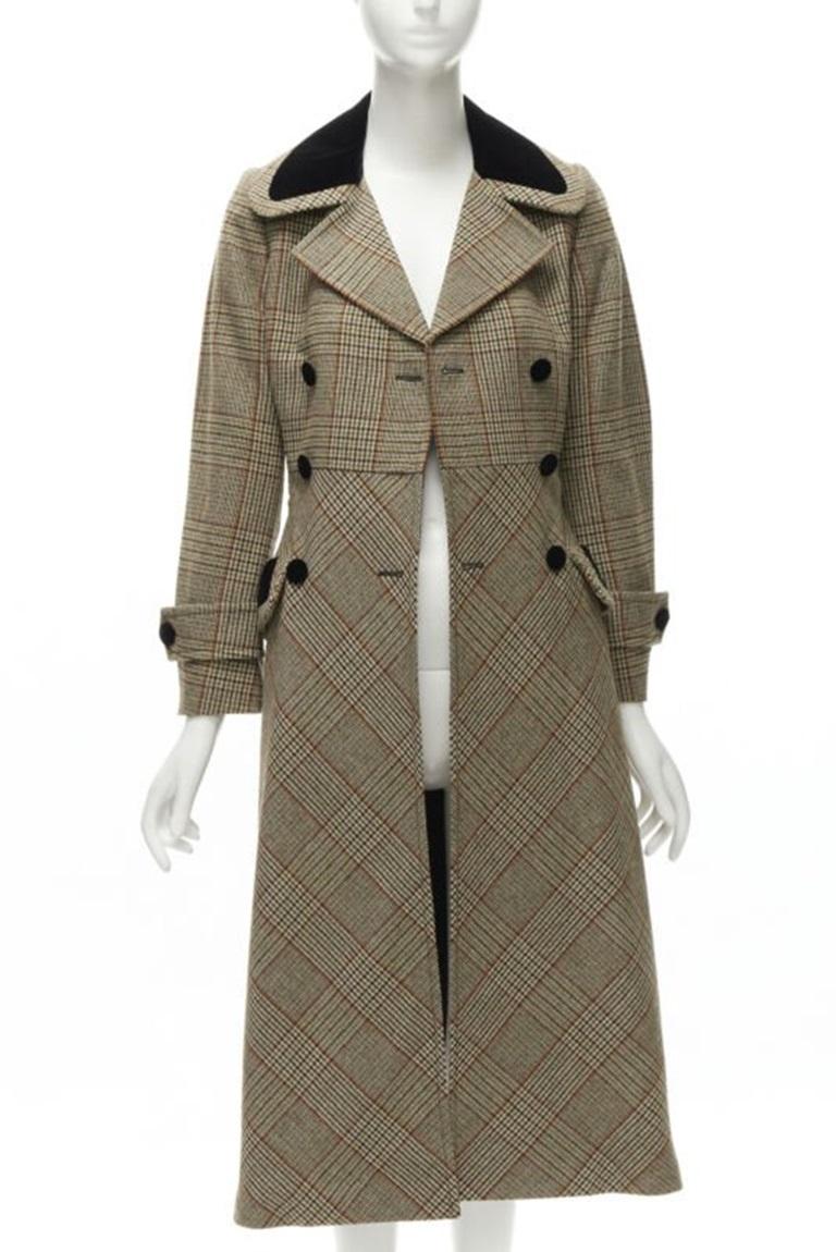 Gray MIU MIU 2019 Runway virgin wool herringbone double breasted coat IT36 XS