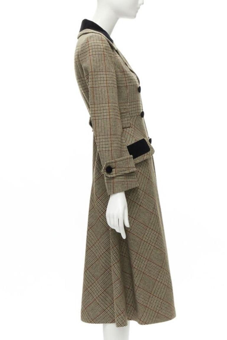 Women's MIU MIU 2019 Runway virgin wool herringbone double breasted coat IT36 XS