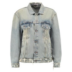 Miu Miu 2020 Blue Distressed Denim Jacket Size XXS