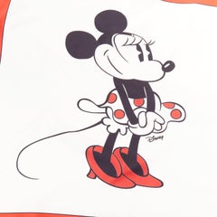 MIU MIU 2020 Disney Minnie Mouse 100% silk twill logo cartoon print square scarf