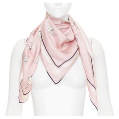 MIU MIU 2020 Whimsical Animal Cat Print 100% silk twill light black large scarf