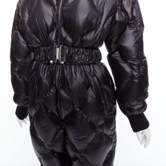 MIU MIU 2021 Runway black quilted goose down puffer belted jumpsuit IT38 XS