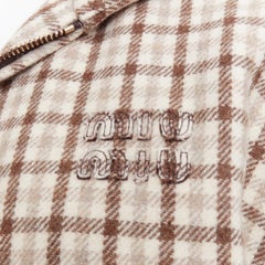 MIU MIU 2023 cocoa brown check logo hooded blouson jacket IT38 XS ASAP Rocky