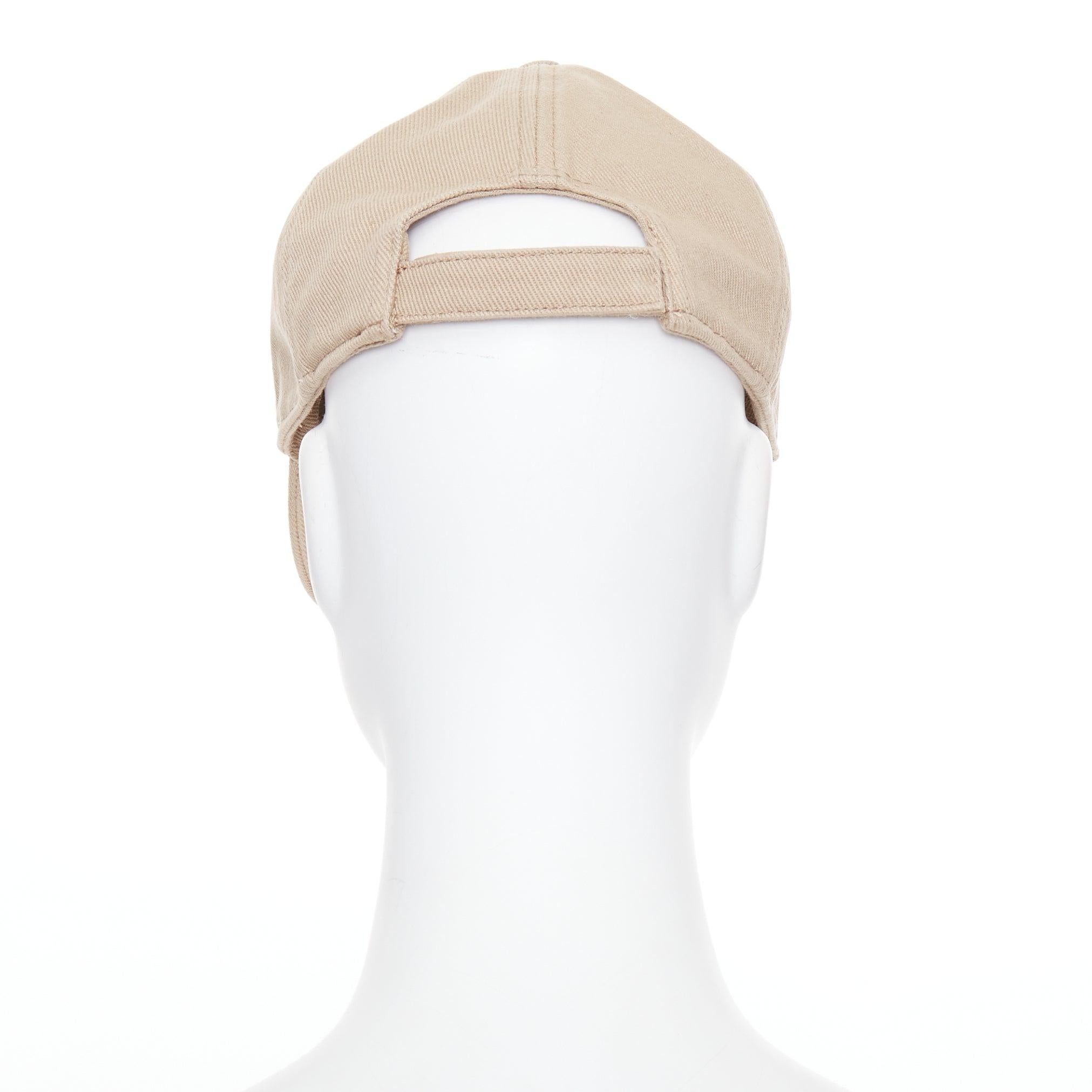 Blanc MIU MIU 2023 Drill kaki blanc coton twill blanc logo casquette de baseball L en vente