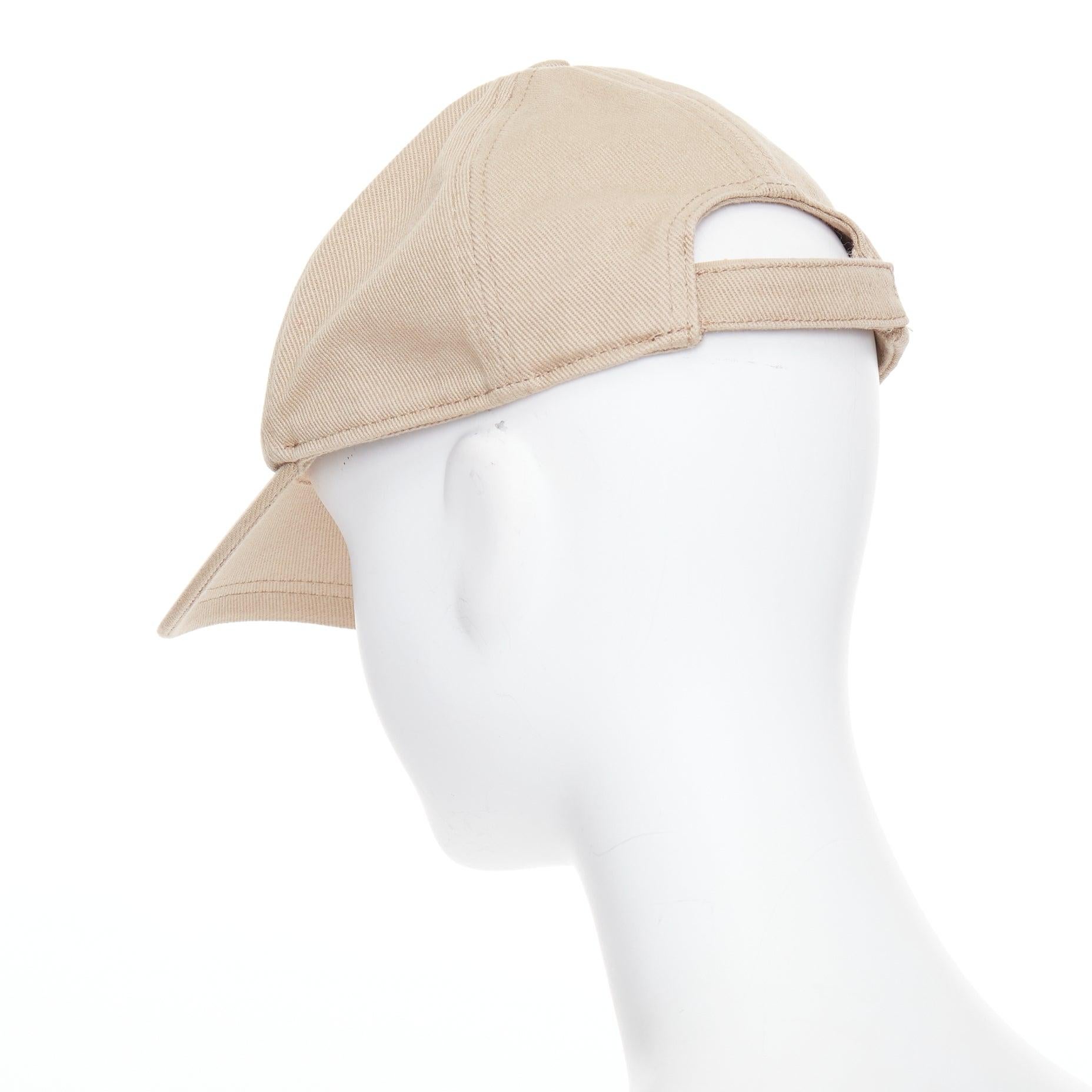 MIU MIU 2023 Drill kaki blanc coton twill blanc logo casquette de baseball L Bon état - En vente à Hong Kong, NT