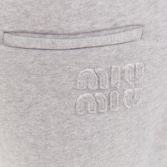 MIU MIU 2023 light cotton jersey logo applique back pocketed jogger pants IT40 S
