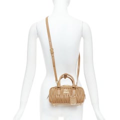 MIU MIU 2024 Arcadie brown matelasse nappa leather crossbody bag