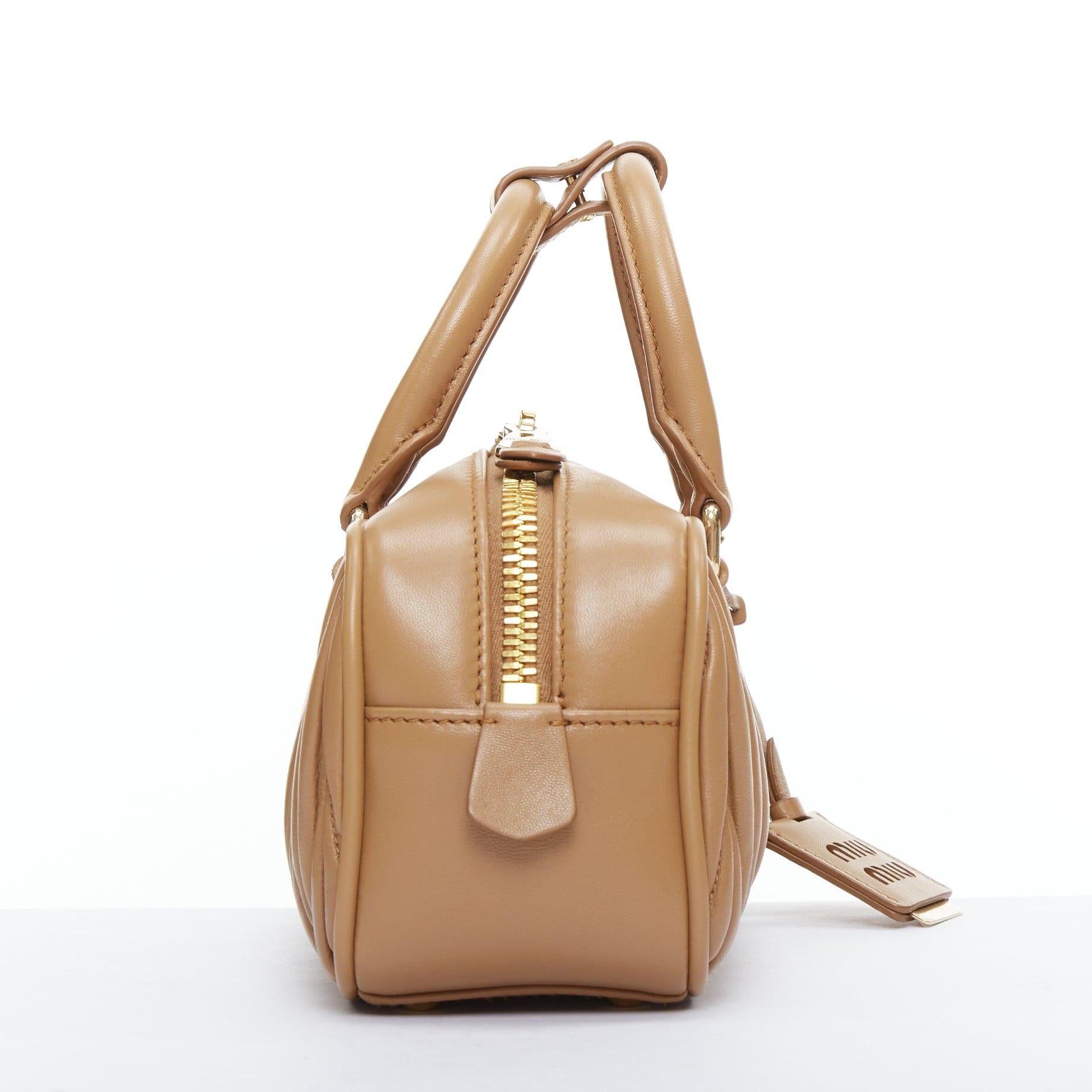 MIU MIU 2024 Arcadie brown matelasse nappa leather crossbody bag In Good Condition In Hong Kong, NT