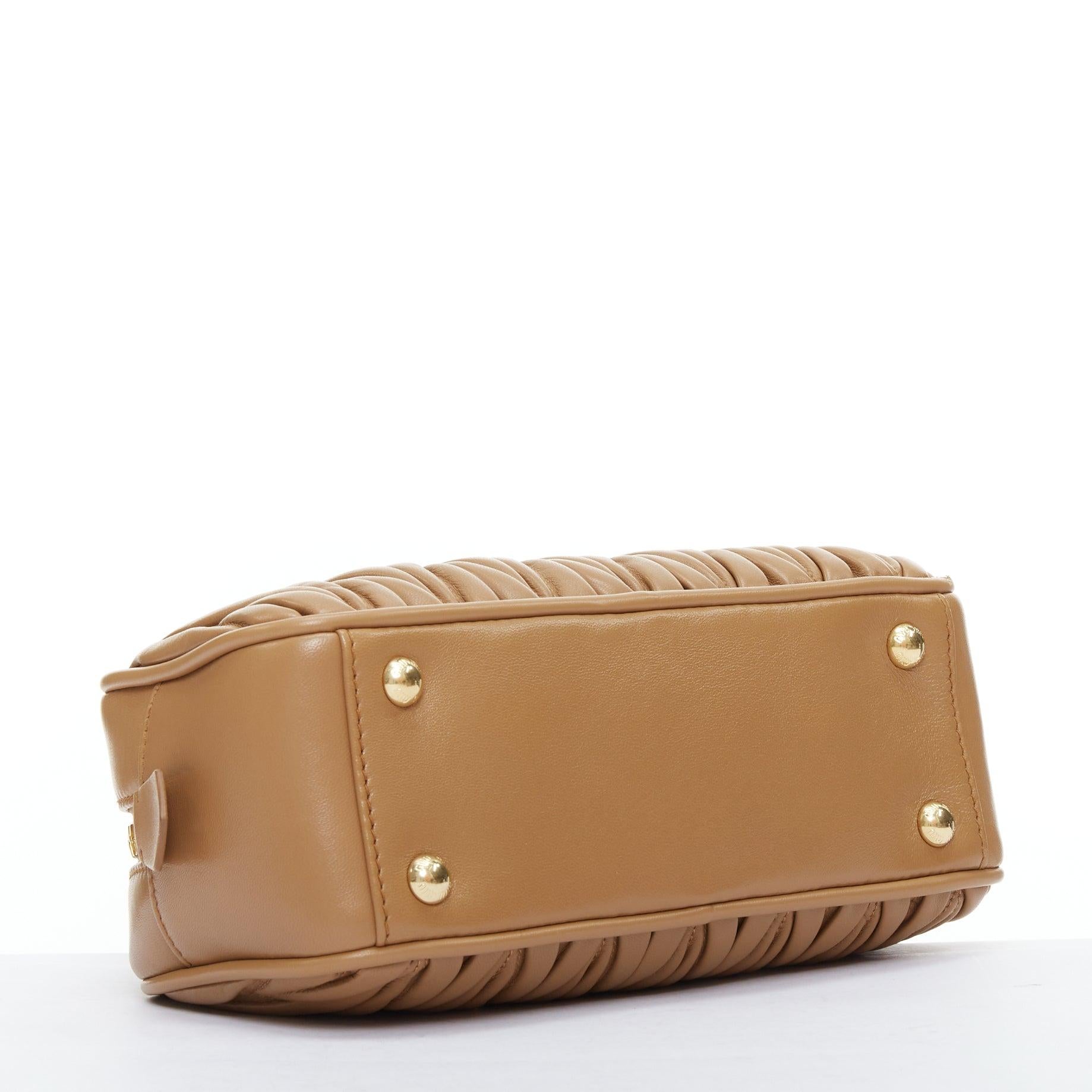 MIU MIU 2024 Arcadie brown matelasse nappa leather crossbody bag 1