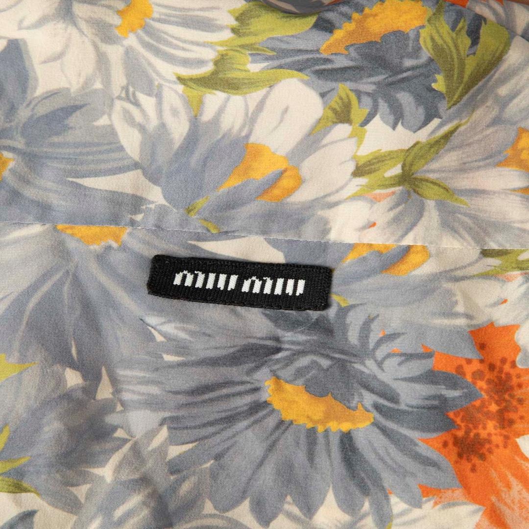Miu Miu 2024 Floral Print Marocain Dress Size S In Good Condition In London, GB