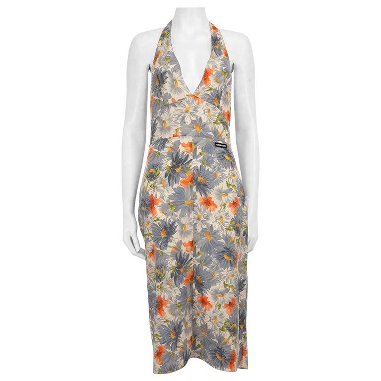 Miu Miu 2024 Floral Print Marocain Dress Size S at 1stDibs