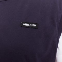 MIU MIU 2024 Set of 3 navy white grey cotton logo jersey layering tshirt M
