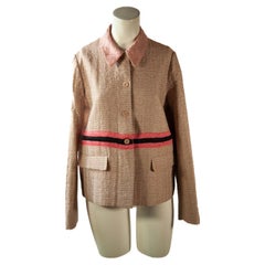 Miu Miu, Blazer rosa in misto seta lurex con fili metallici, anni 2000
