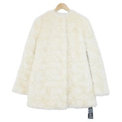 Manteau en mohair et shearling crème Miu Miu AW12