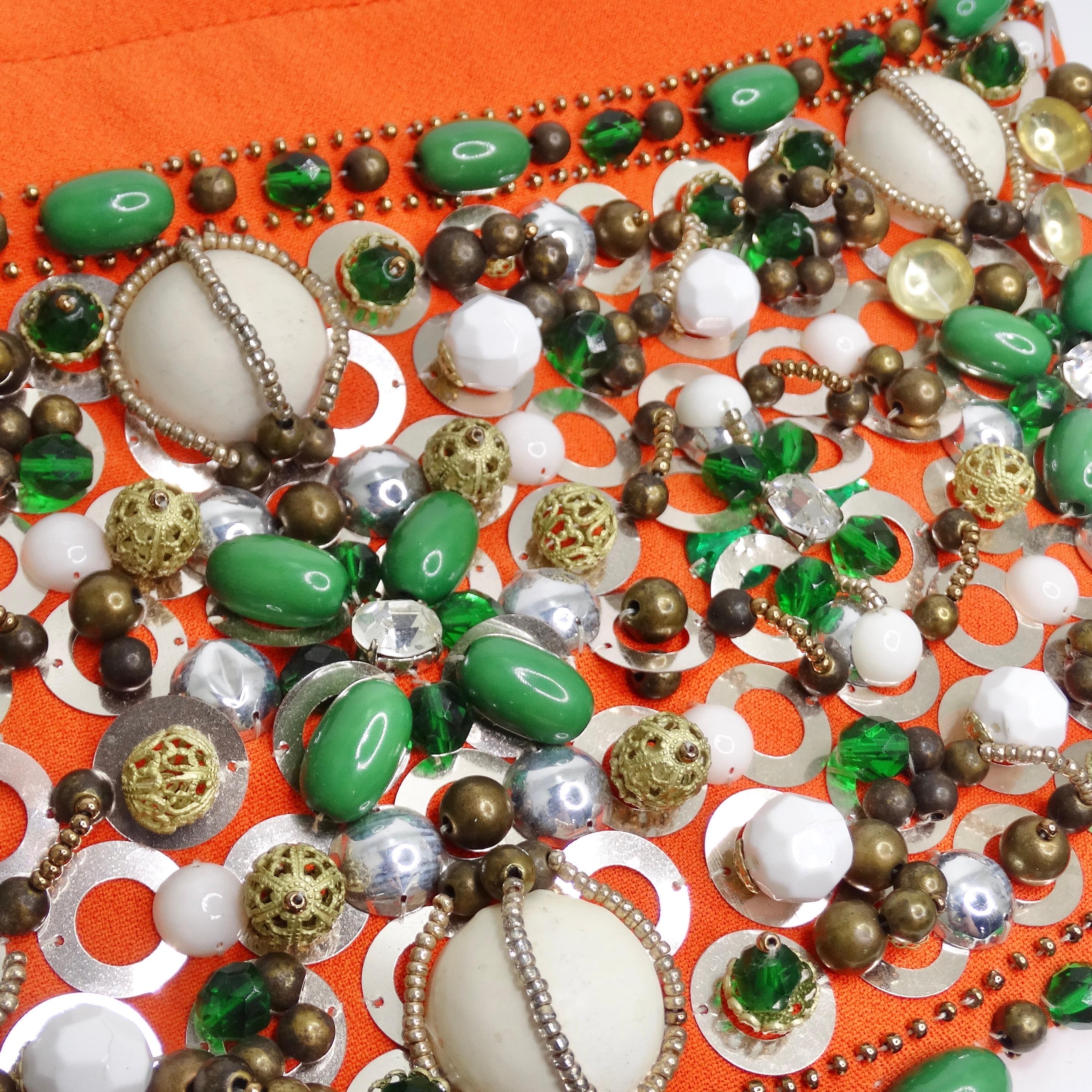 Miu - Sac à main en perles de bambou orange Excellent état - En vente à Scottsdale, AZ
