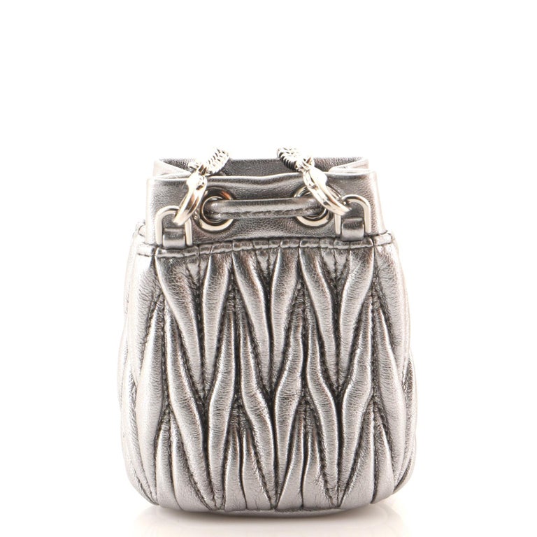 Miu Miu Bandoliera Chain Bucket Bag Matelasse Leather Mini at 1stDibs