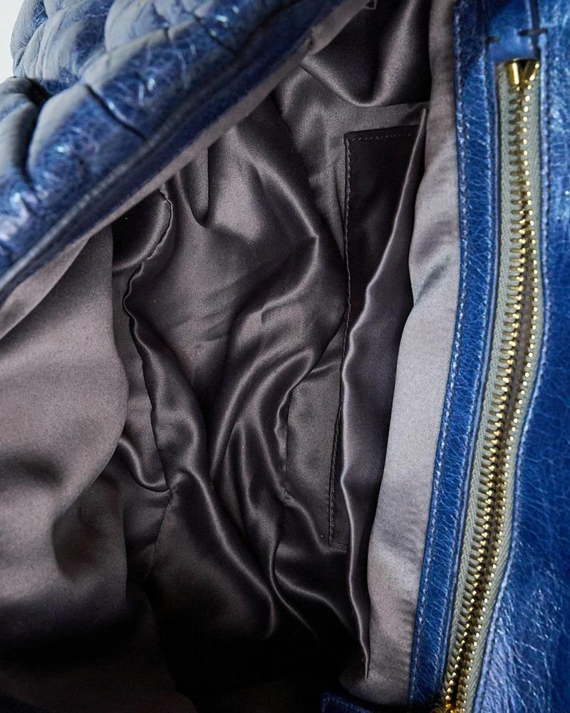 Miu Miu Bauletto Pequeño Groffato Azul en venta 8
