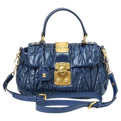 Miu Miu Bauletto Pequeño Groffato Azul