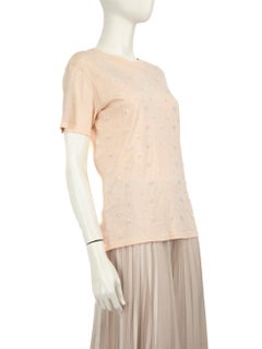Miu Miu Beige Perlen verschönert Top Größe S