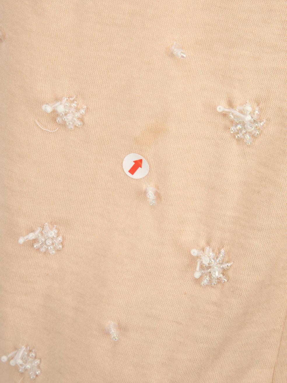 Miu Miu Beige Bead Embellished Top Size S en vente 2