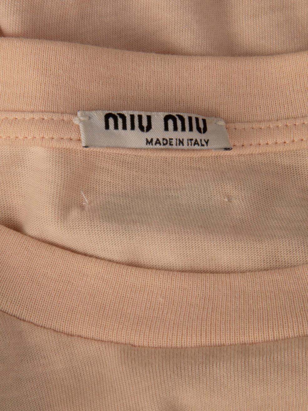 Miu Miu Beige Bead Embellished Top Size S en vente 4