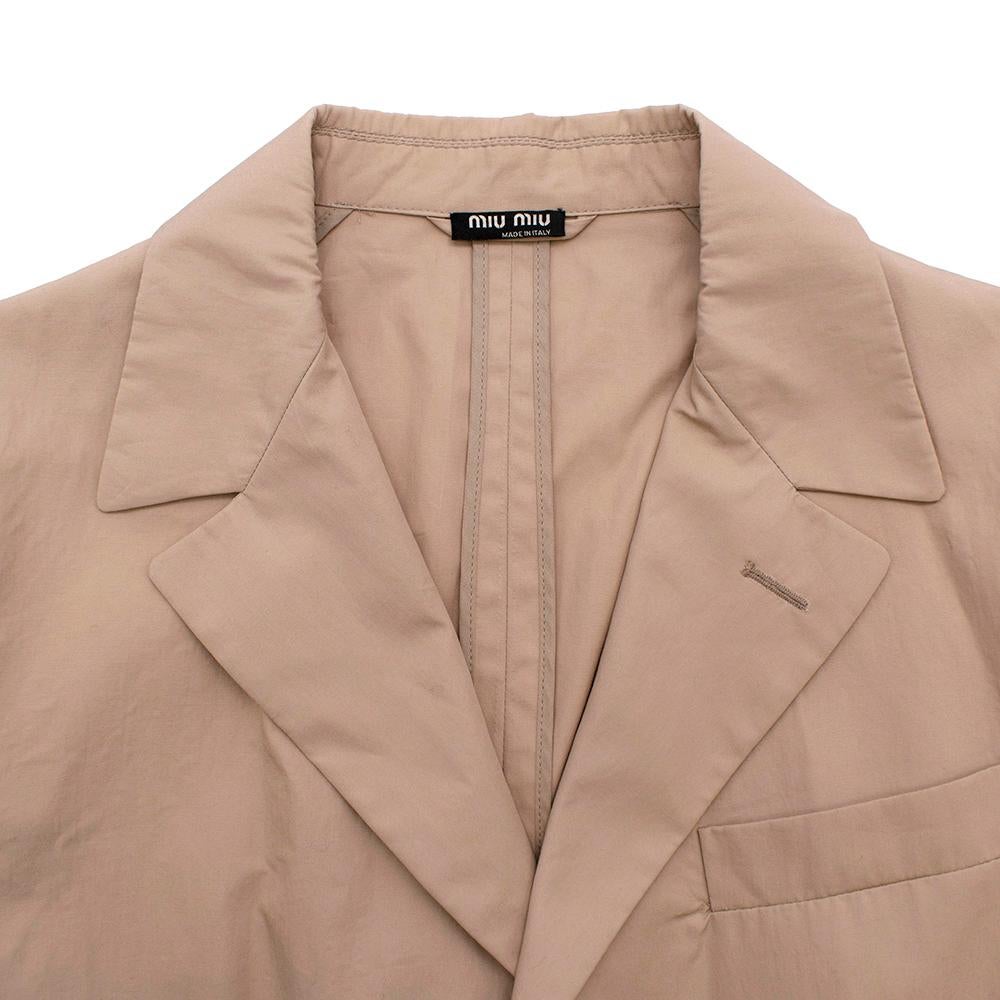 Miu Miu Beige Cotton Single Breasted Blazer Jacket - Size L EU50 For Sale 3