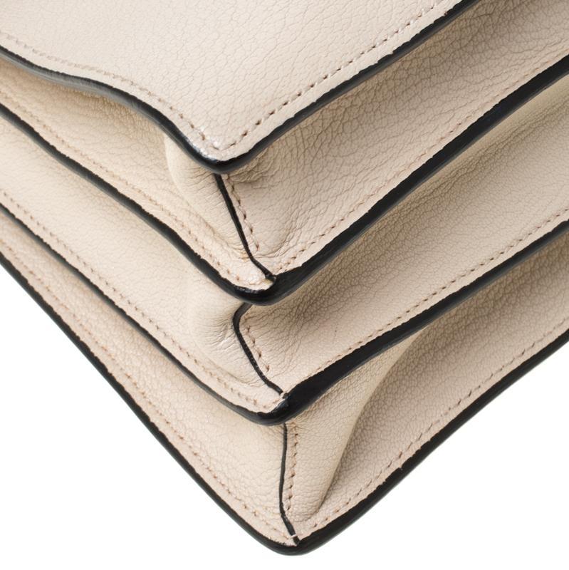 Miu Miu Beige/Cream Madras Leather Shoulder Bag For Sale 3