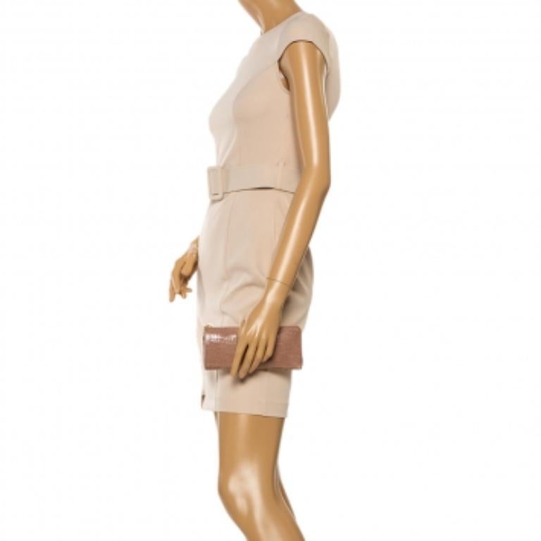 Miu Miu Beige Croc Embossed Patent Leather Zip Around Wallet For Sale 5