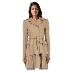 Miu Miu Beige Ausgestellter Trenchcoat mit Gürtel Größe M