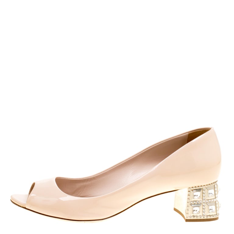 miu miu crystal embellished heels