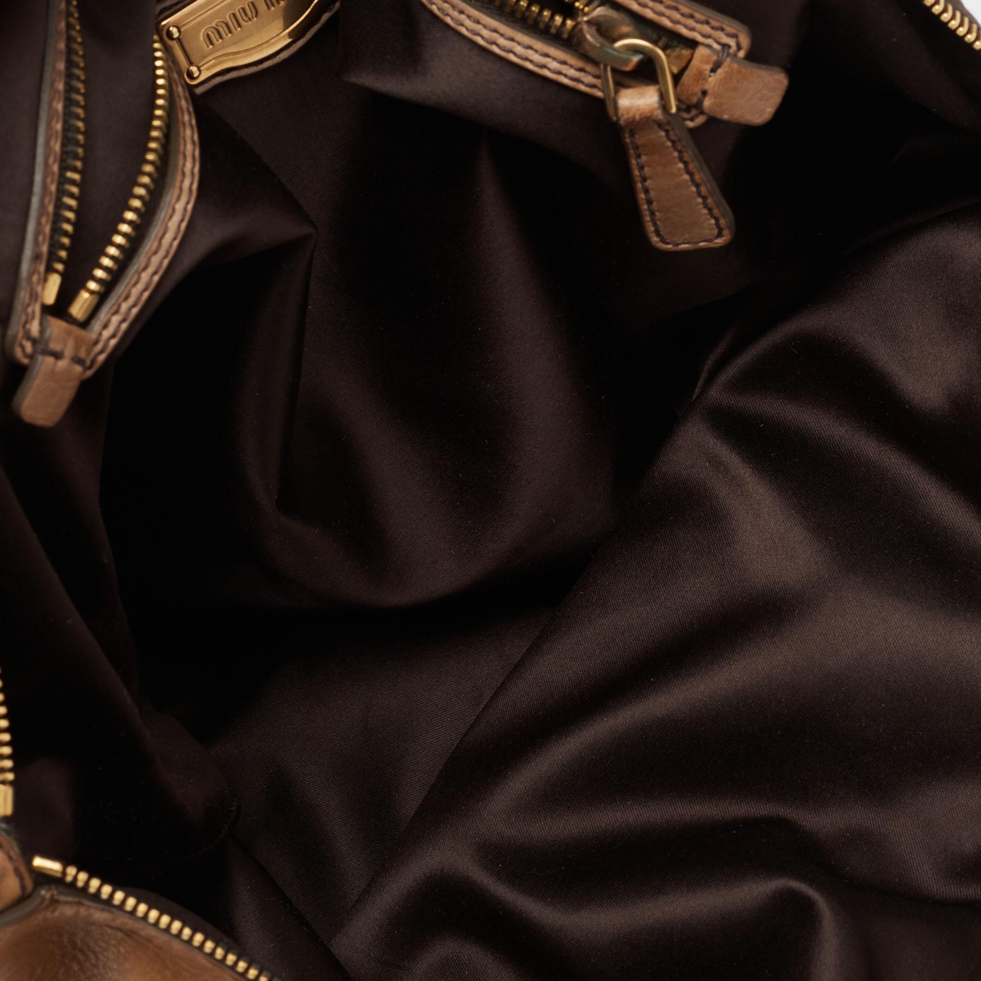 Miu Miu Beige Leather Grommet Tote 3