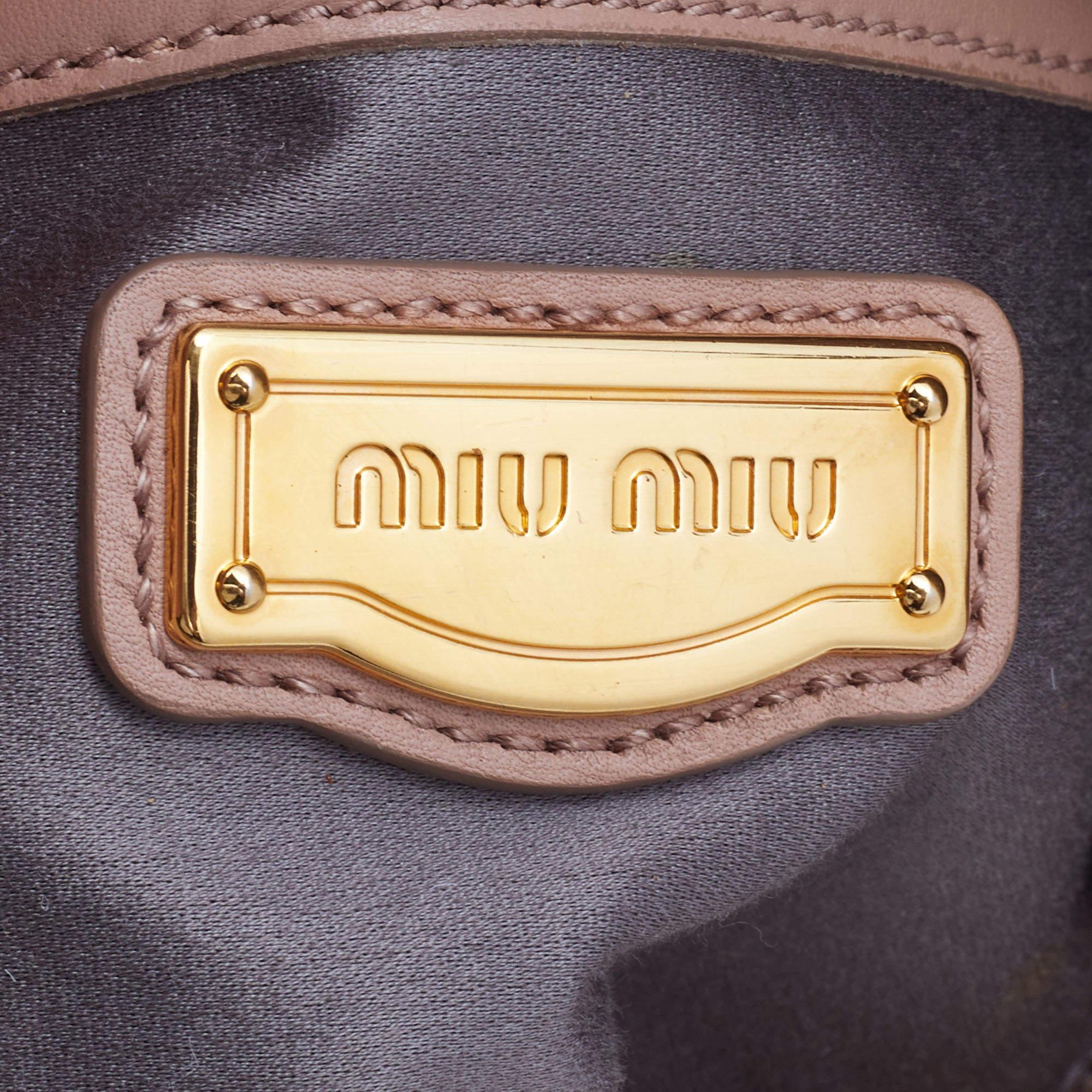 Miu Miu Beige Leather Shoulder Bag 9
