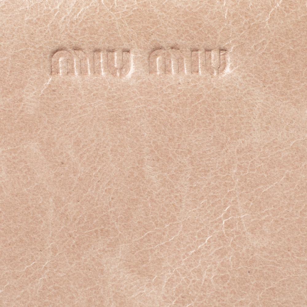 Miu Miu Beige Matelasse Leather Continental Wallet 5