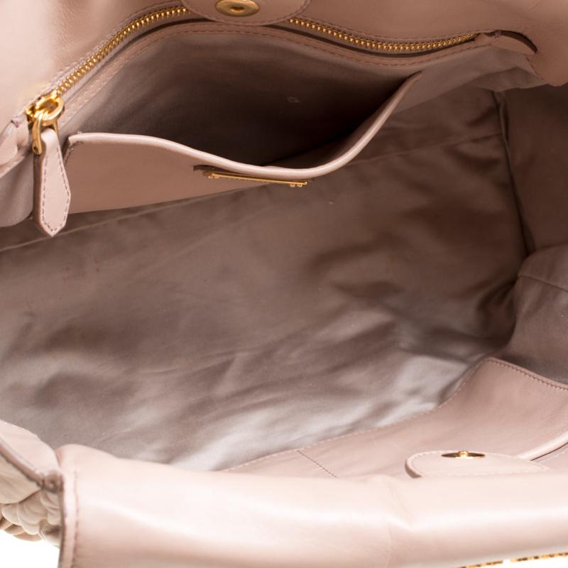 Miu Miu Beige Matelasse Leather Top Handle Bag 3
