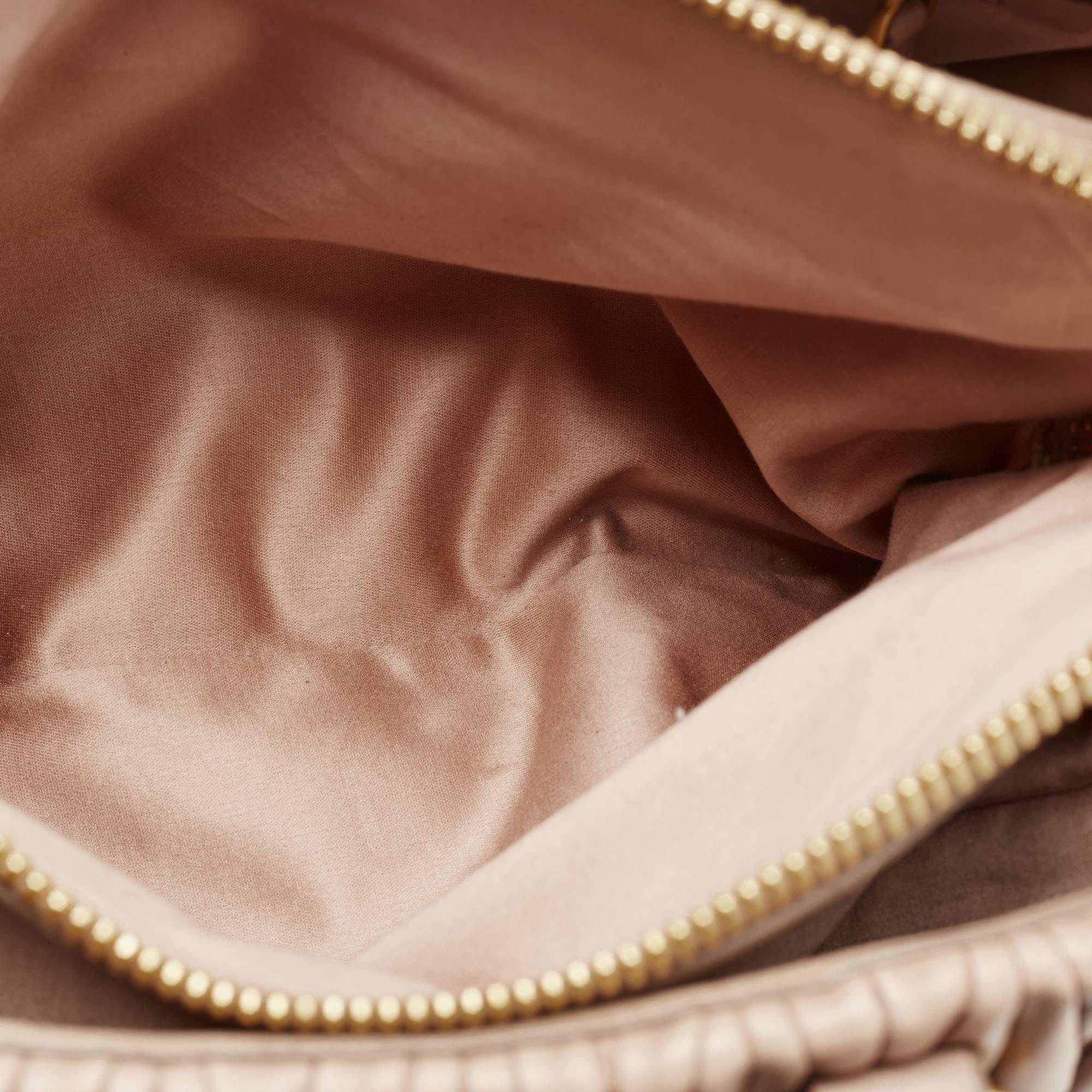 Miu Miu Beige Matelasse Leather Top Zip Tote 7