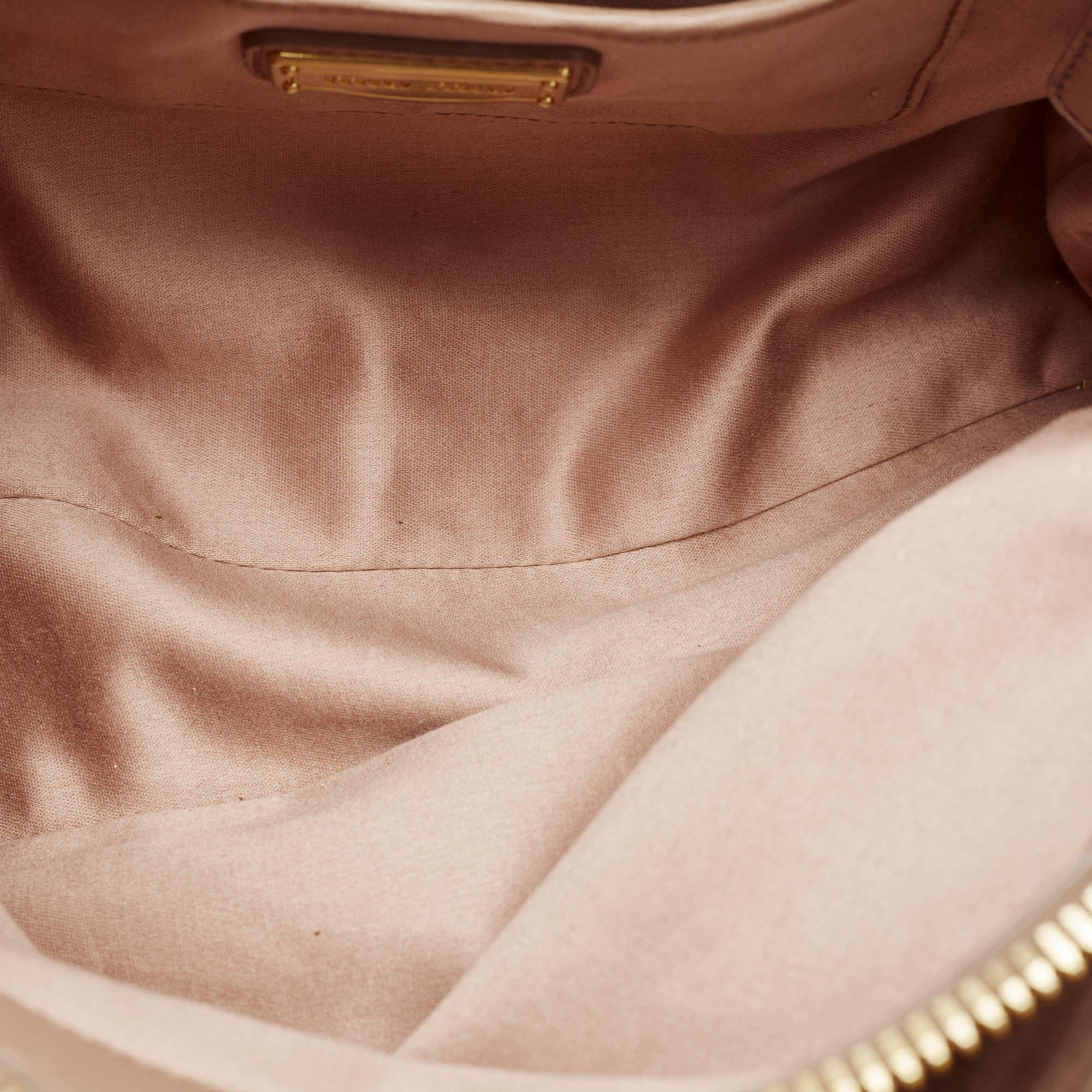 Miu Miu Beige Matelasse Leather Top Zip Tote 3