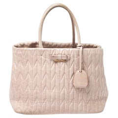 Miu Miu Beige Metalasse Leather Covertible Tote