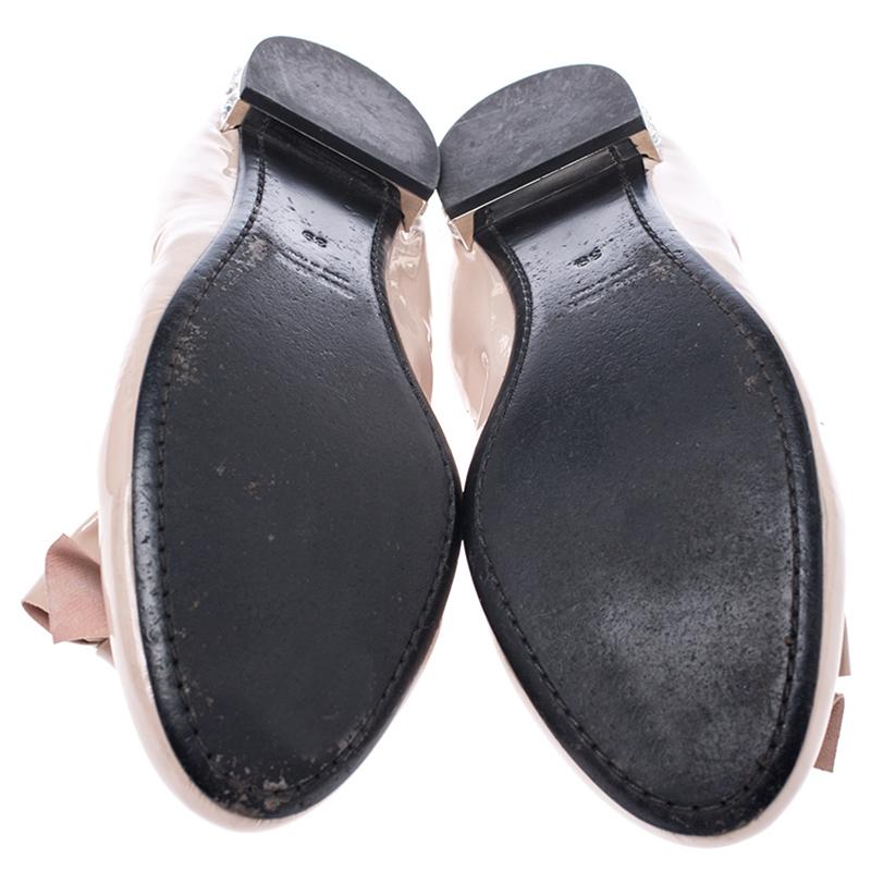 Miu Miu Ballerine con fiocco in vernice beige taglia 39 2
