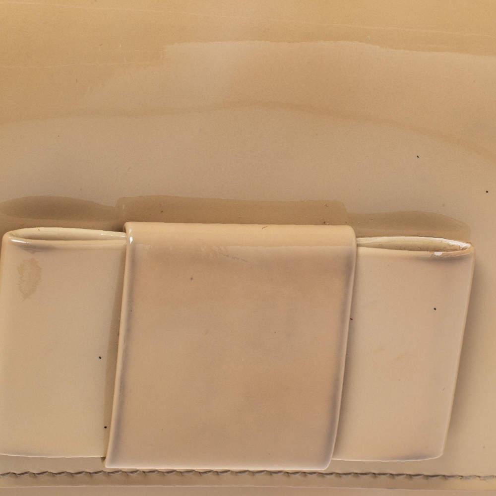 Miu Miu Beige Patent Leather Bow Continental Wallet 1