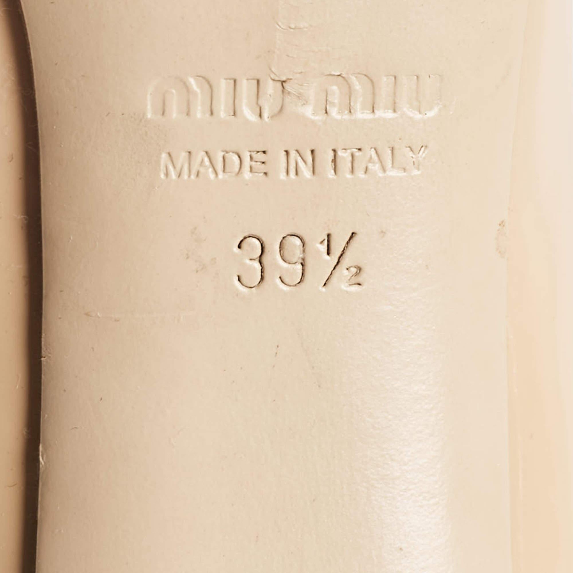 Miu Miu Bombas Peep Toe de charol beige Talla 39.5 3