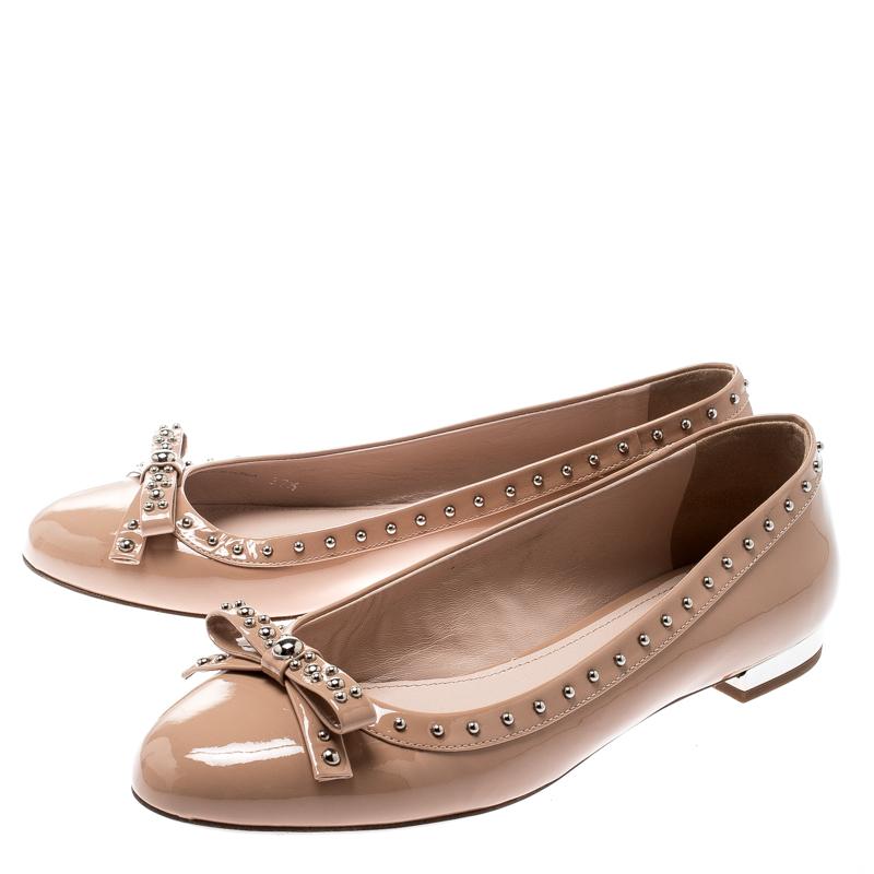 miu miu flats with bow